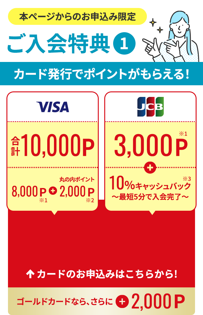 本ページからのお申込み限定【ご入会特典】カード発行でポイントがもらえる！