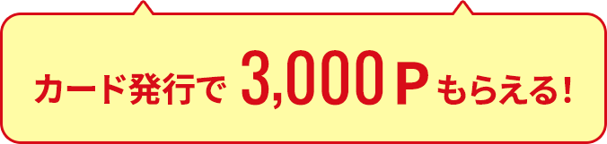 カード発行で3000Pもらえる!